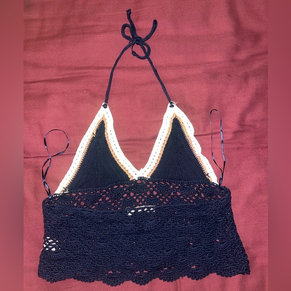 Crotchet neck tie top - Picture 2 of 4